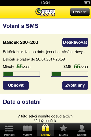 Mobilní operátor SAZKAmobil screenshot 4