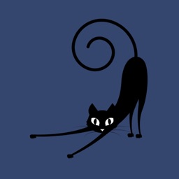 Black Funny Cat Stickers