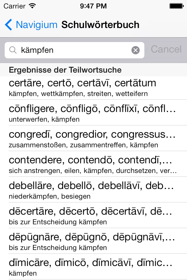 NavigiumSchulwörterbuch Latein screenshot 2