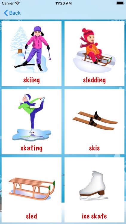 Winter vocabulary in English