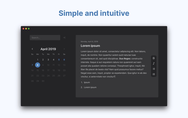 Mini Diary On The Mac App Store