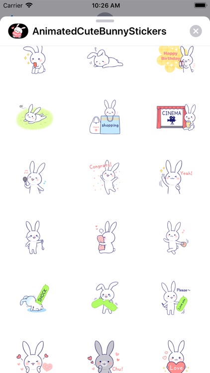 Animated Cute Bunny Stickers screenshot-4