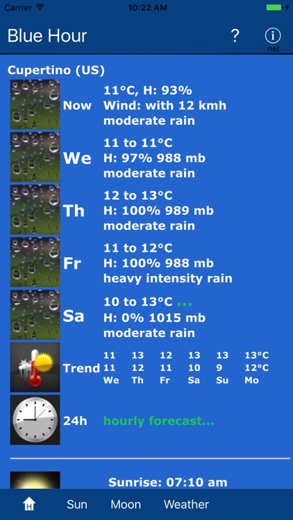 Blue Hour, Sun, Moon, Weather screenshot-4