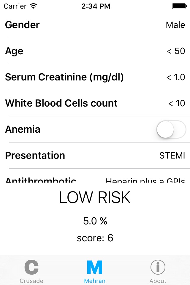 CRUSADE Score Calculator screenshot 3