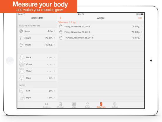 Fitness Point - Workout Exercise Journal & Personal Trainer + Body Tracker screenshot