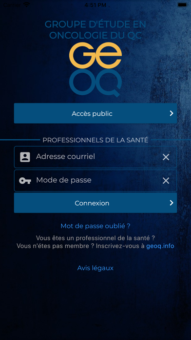 How to cancel & delete GEOQ - Groupe d'Étude en Oncologie du Québec from iphone & ipad 1