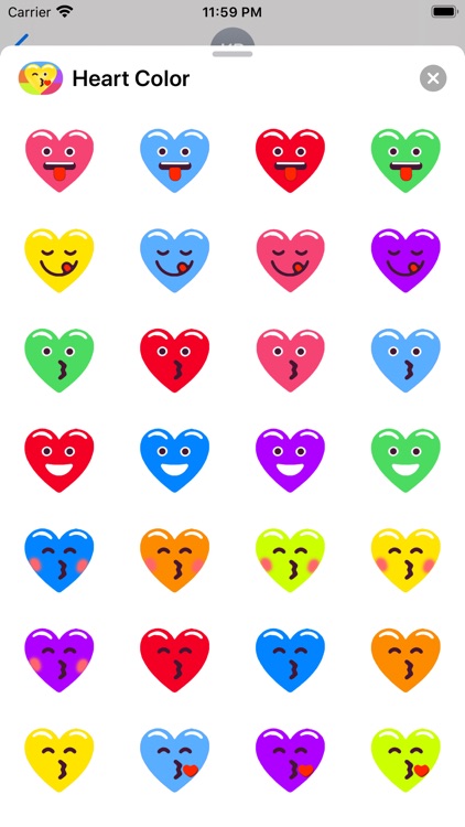 Heart Face Multicolor Stickers