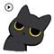 Animated Grumpy Black Cat