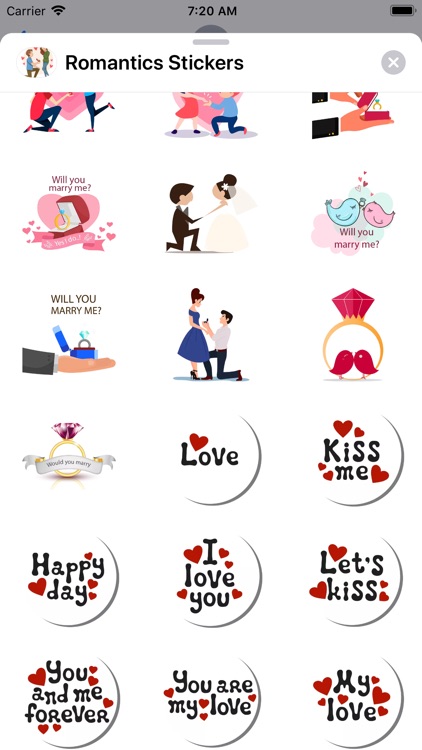 Romantic Love ,Stickers