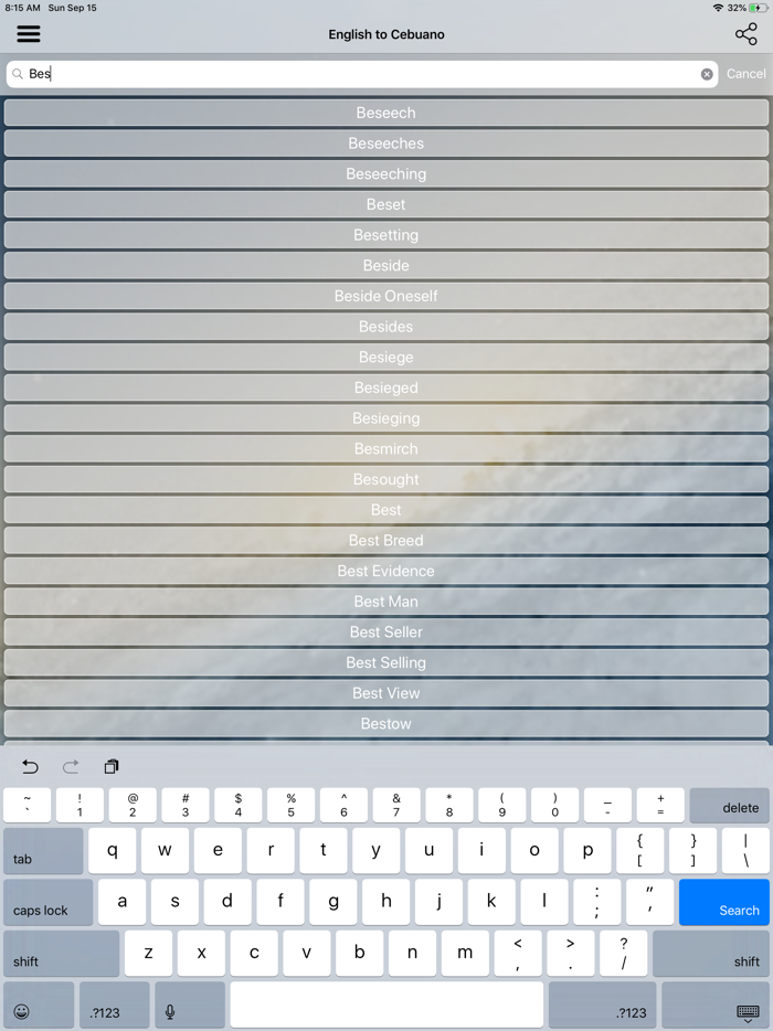 Cebuano Dictionary Translator