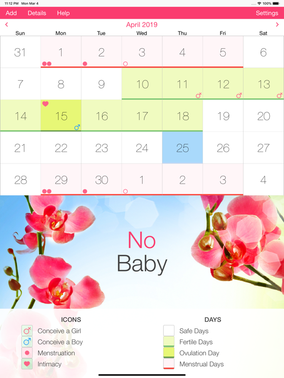 Fertility and Period Tracker screenshot 3
