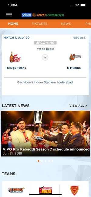 VIVO Pro Kabaddi Official App