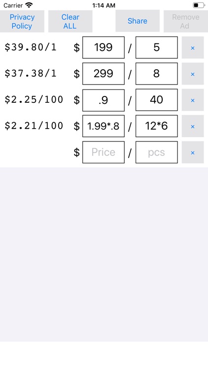 unit price calculator