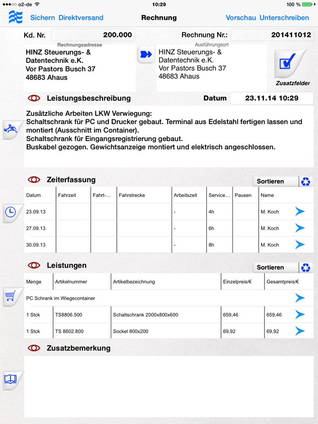 MEiAPPS Rechnung