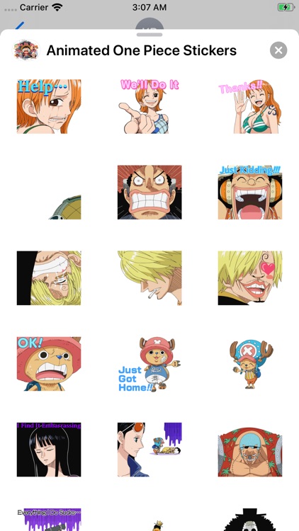 Animated 1 Peice Stickers