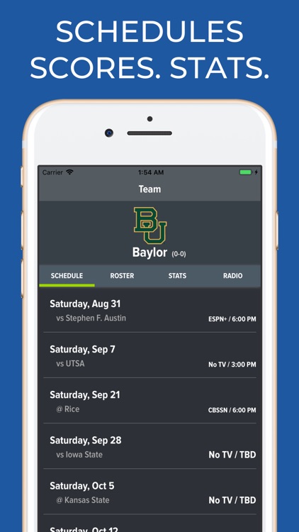 Baylor Football Schedules