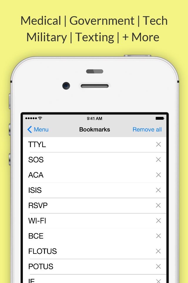 Acronyms and Abbreviations screenshot 2