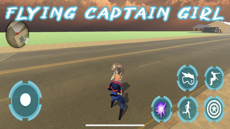 Flying Superhero Captain Girl