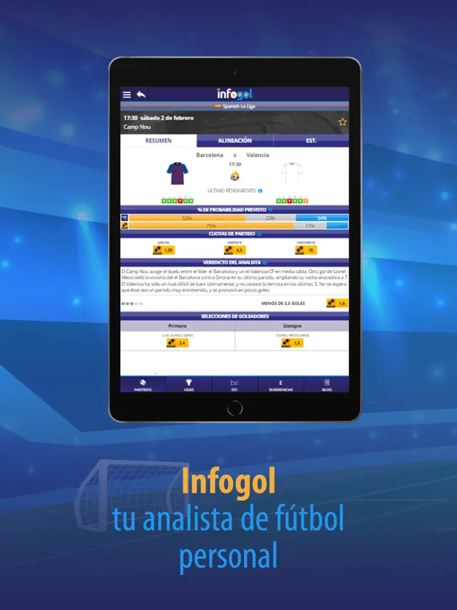 Captura 1 Infogol – Goles esperados iphone