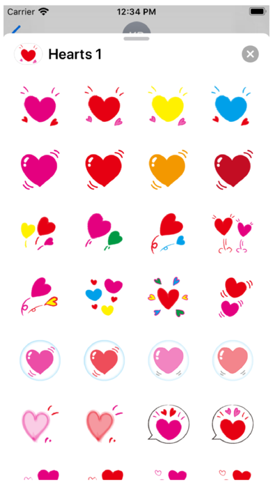 Hearts 1 Stickers screenshot 2