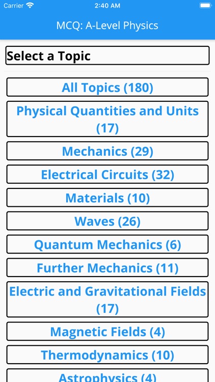 MCQ: Physics