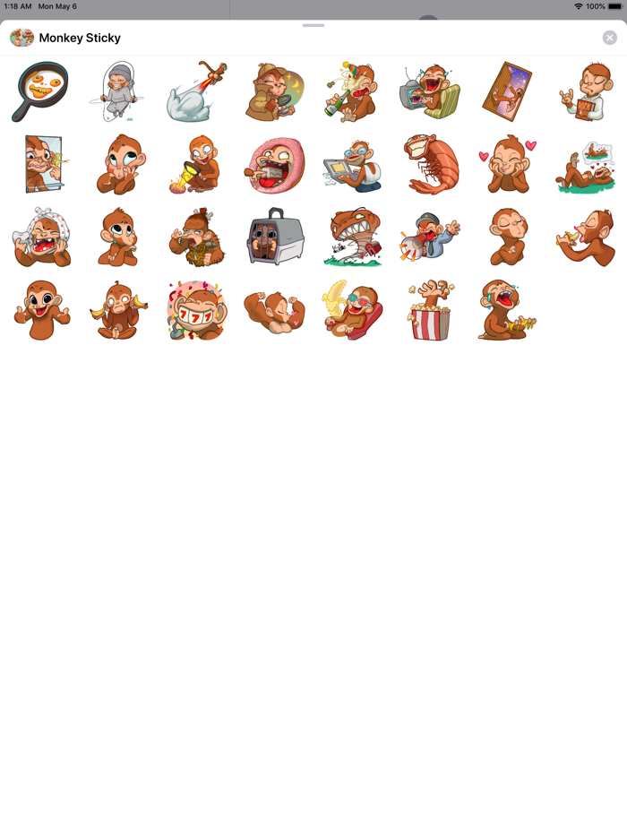 Adorable Cute Monkey Stickers