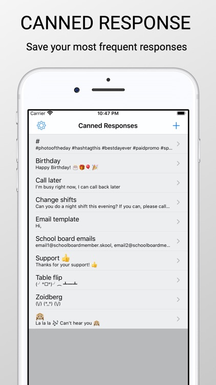Canned Response Keyboard