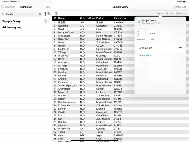 Captura 3 MySQL QueryDB Client iphone