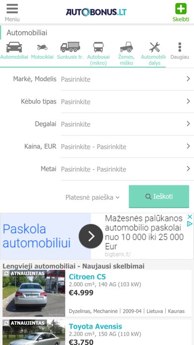 Autobonus.lt screenshot 2