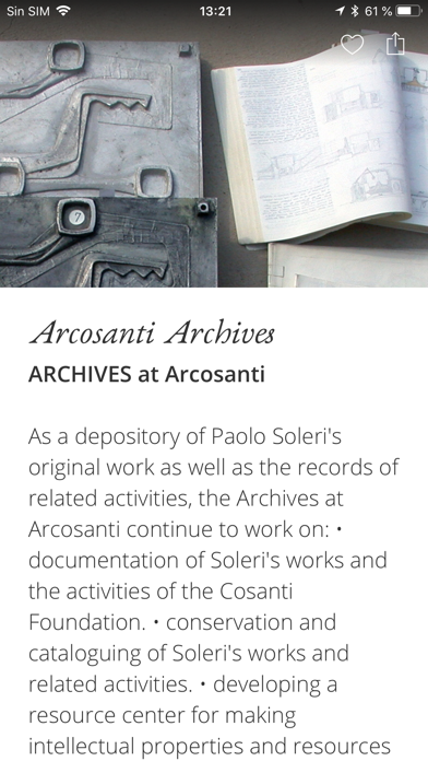 SC Arcosanti Archives screenshot 3