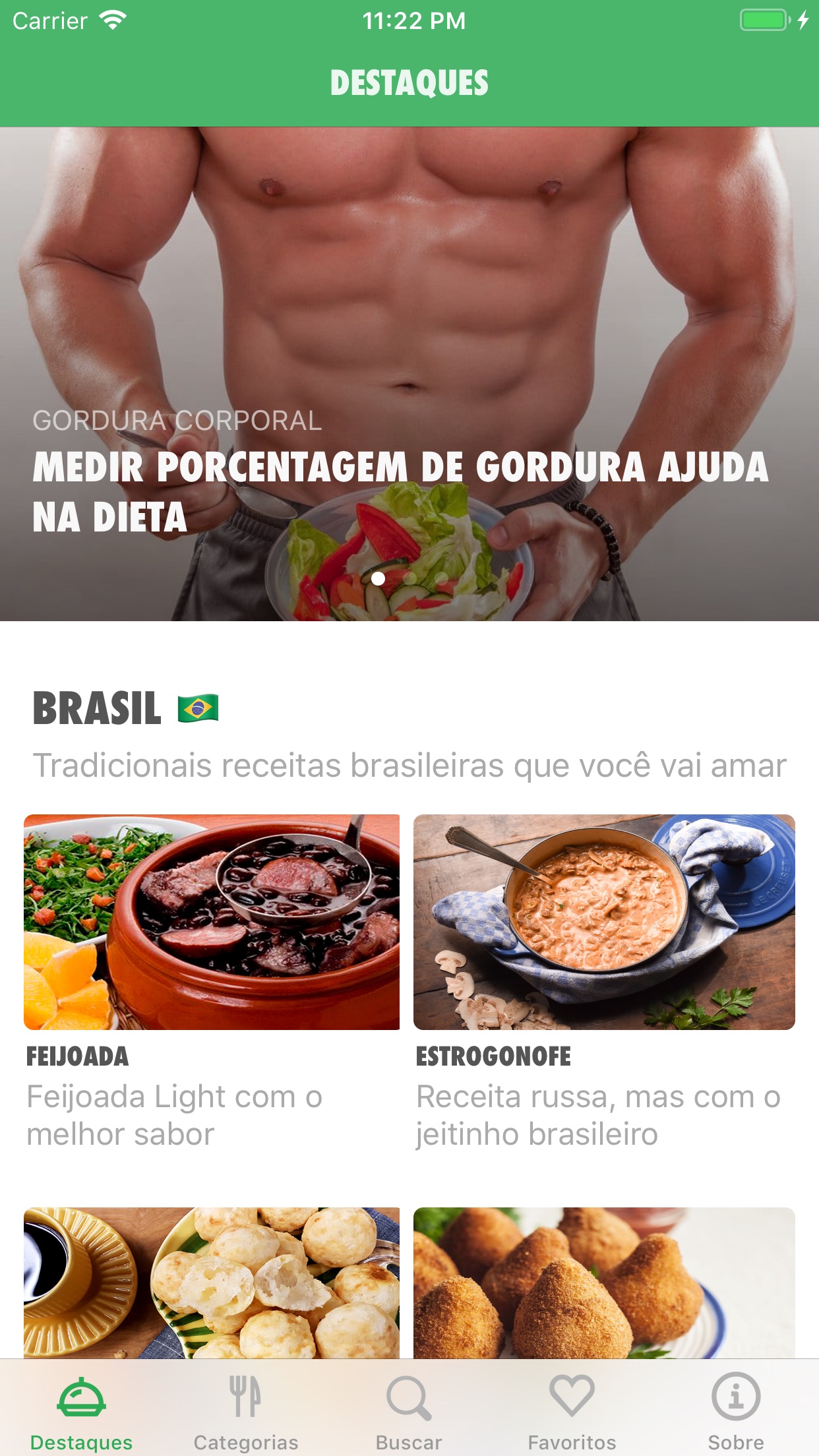 Screenshot do app Fitbook - Receitas Fitness