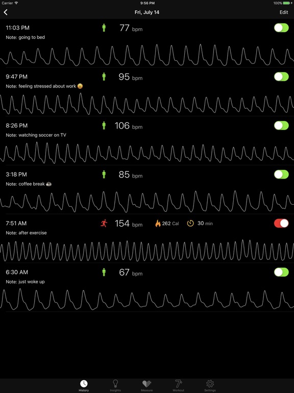 Cardiio - Heart Rate Monitor + 7 Minute Workout Exercise Routine for Cardio Health and Fitness screenshot