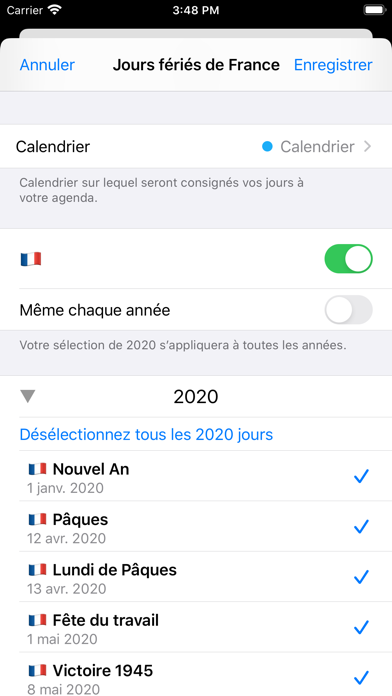 How to cancel & delete Jours fériés, fêtes, vacances from iphone & ipad 2