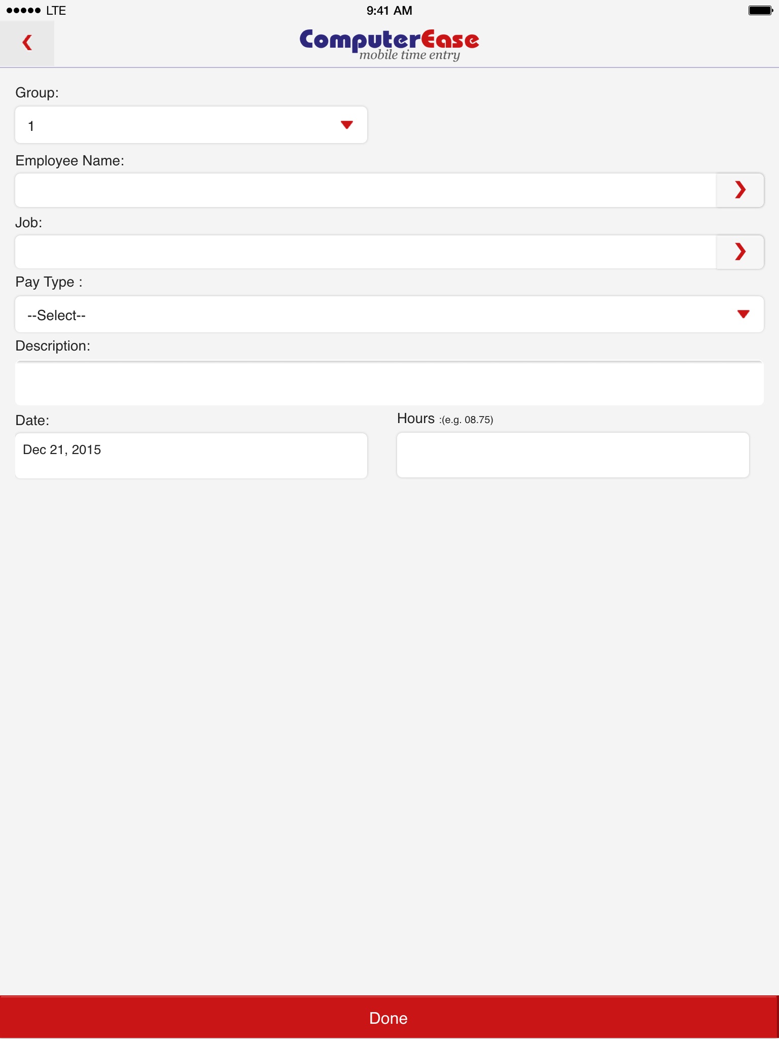 CE Time Entry screenshot 2