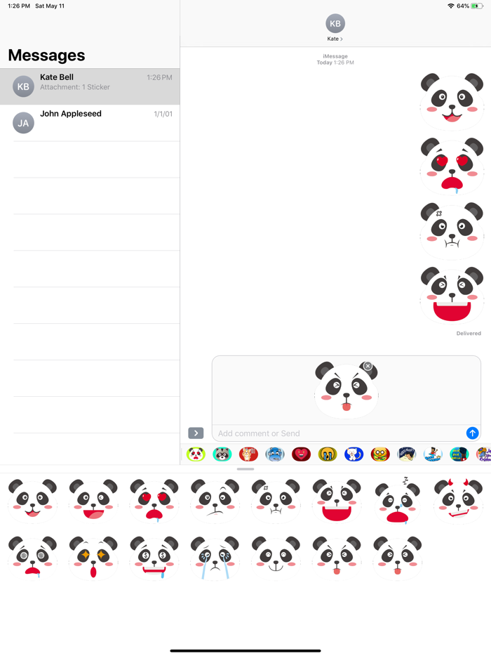 Panda Cartoon Stickers