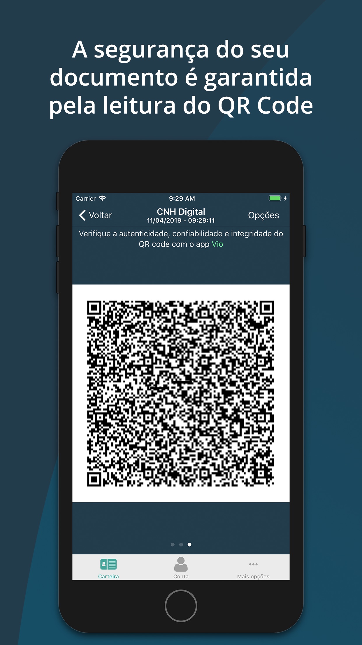 Screenshot do app Carteira Digital de Trânsito