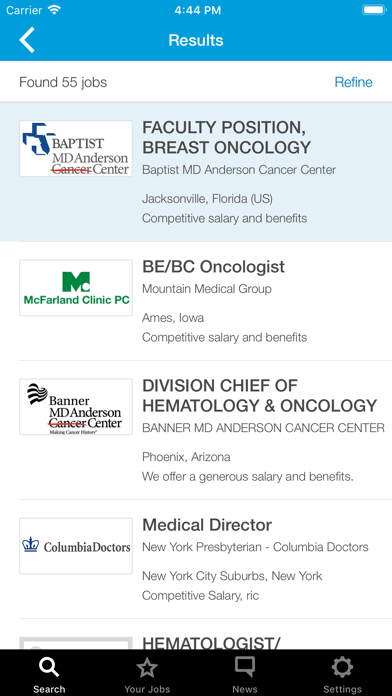 ASCO Career Center screenshot 2