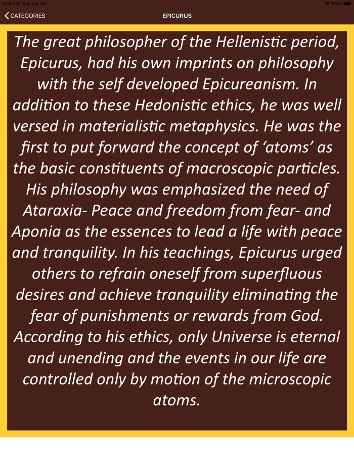 ATARAXIA - Elixir of Epicurus