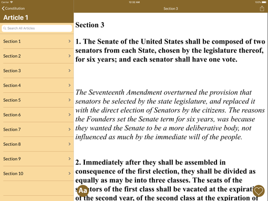 Constitution of the U.S.A. screenshot