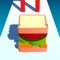 Swipe up and down to change shape reach destination with sandwich to pass the levels