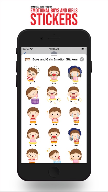 Boy and Girl Emotions Stickers