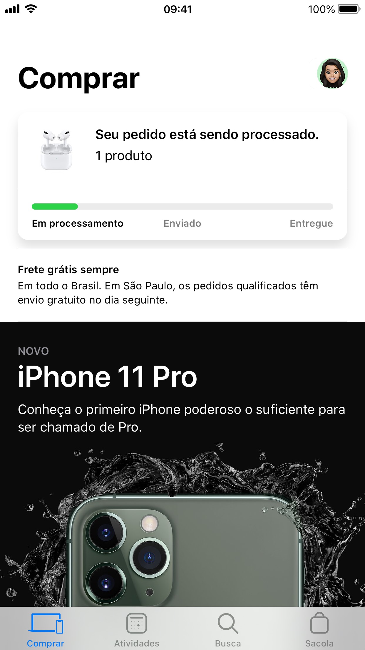 Screenshot do app Apple Store