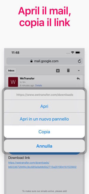 SCARICA FOTO DA WETRANSFER SU IPHONE