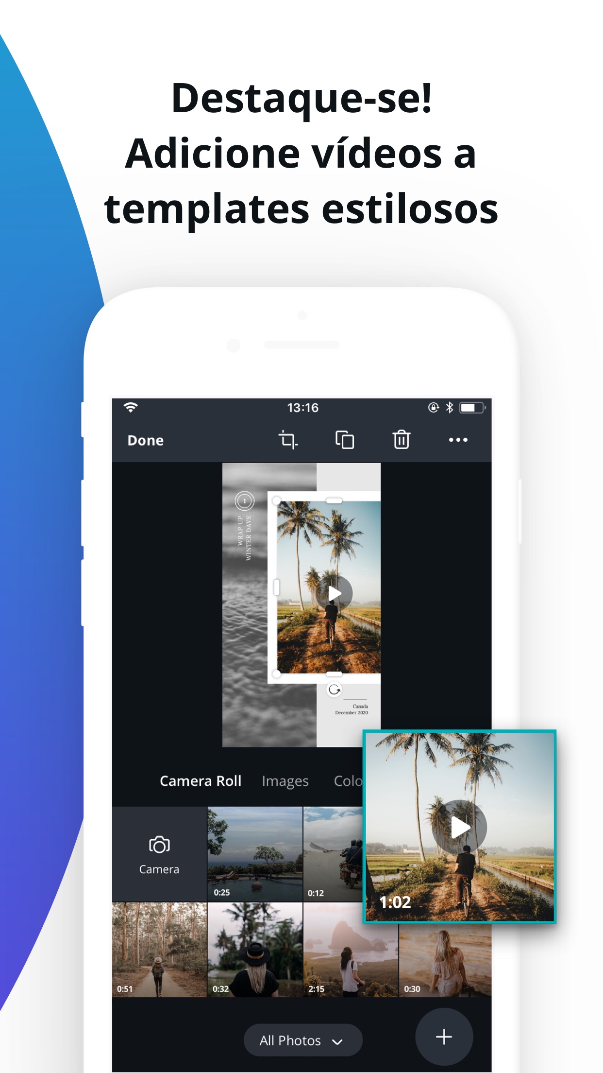Screenshot do app Canva Criar Imagen Editar Foto