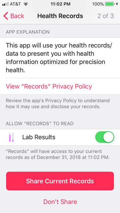 Precision Health Records Tool screenshot 3