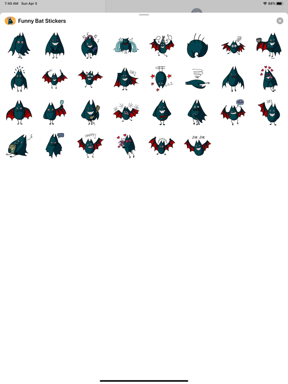 Screenshot #6 pour Funny Bat Stickers HD
