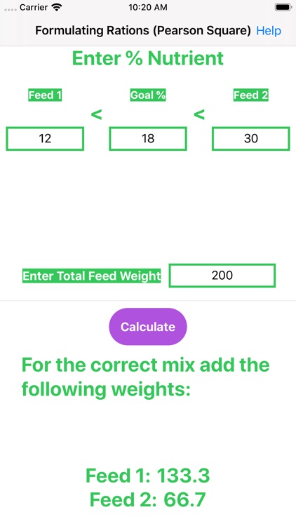 Feed Mix Calculator