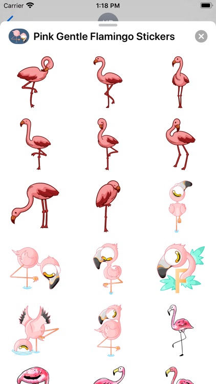 Pink Gentle Flamingo Stickers