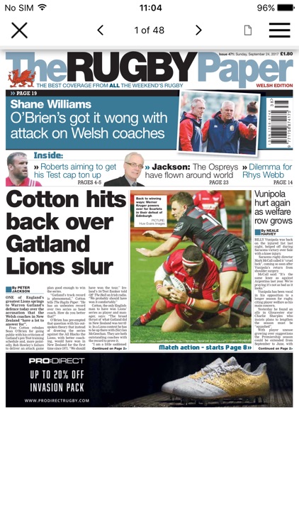 Rugby Paper - Welsh Edition