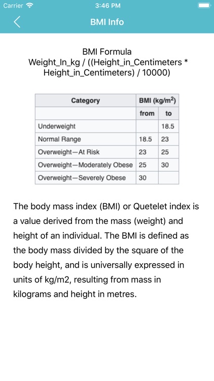 BMI - (Body Mass Index)